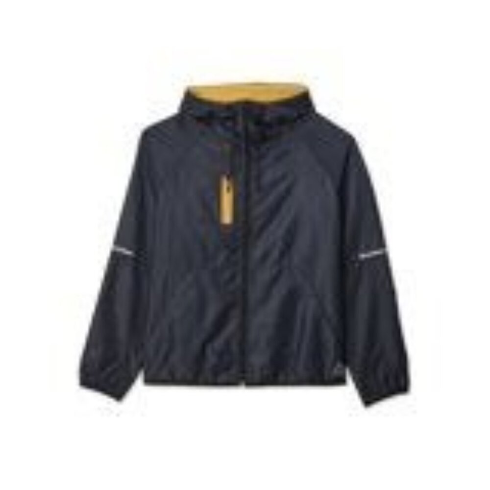 Reebok Jacket Mens Small Agility Zip Windbreaker Hood Reflective Lightweight